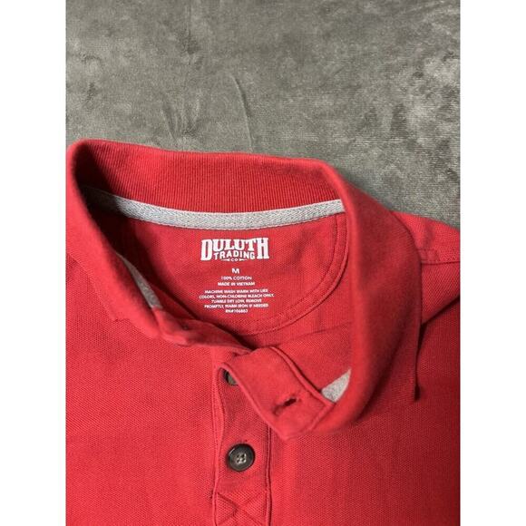 Duluth Trading Polo Shirt Men Medium Red Adult‎ Short Sleeve - Picture 2 of 4